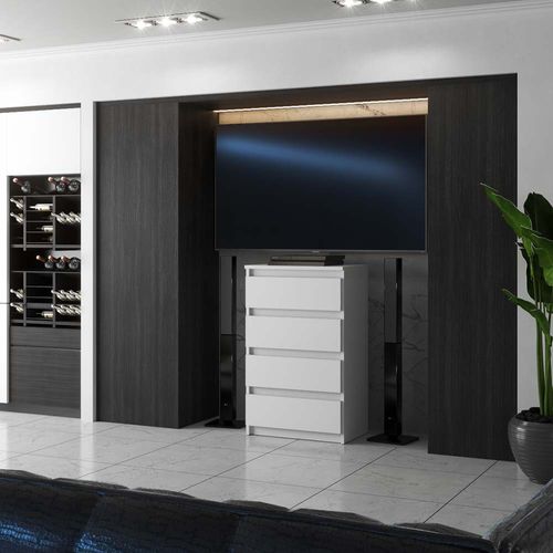 Commode Avec 4 Tiroirs 60 Cm — Blanc