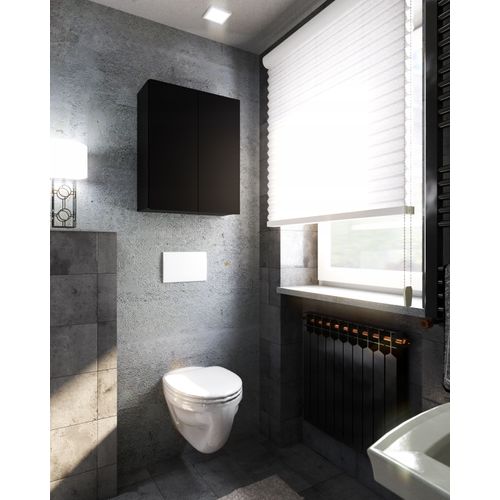 Armoire Murale 60 Cm – Meuble Haut Pour Salle De Bain - Noir