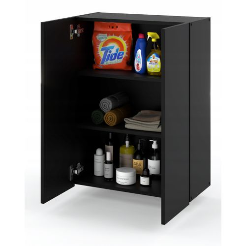 Armoire Murale 60 Cm – Meuble Haut Pour Salle De Bain - Noir