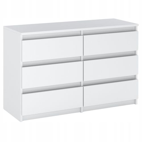 Commode 6 Tiroirs – Style Contemporain – 100 cm - Blanc Mat
