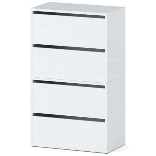 Meuble à Chaussures Blanc Mat 60x30x100cm – Étagère De Rangement Entrée Style Loft