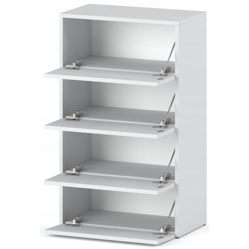 Meuble à Chaussures Blanc Mat 60x30x100cm – Étagère De Rangement Entrée Style Loft