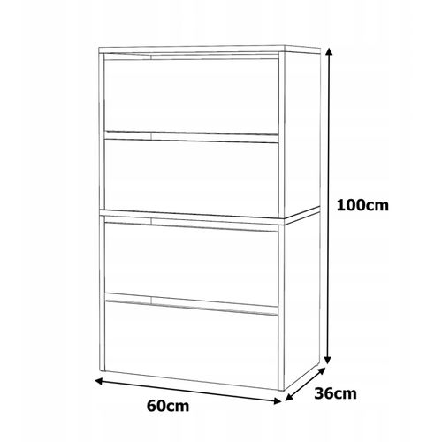Meuble à Chaussures Chêne Sonoma  60x36x100cm – Étagère De Rangement Entrée Style Loft