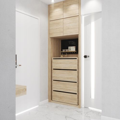 Meuble à Chaussures Chêne Sonoma  60x36x100cm – Étagère De Rangement Entrée Style Loft