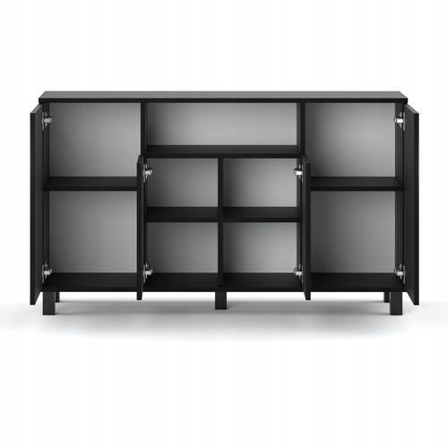Grand Buffet 140cm  – Noir  – Meuble De Salon Spacieux Et Moderne- TV Loft