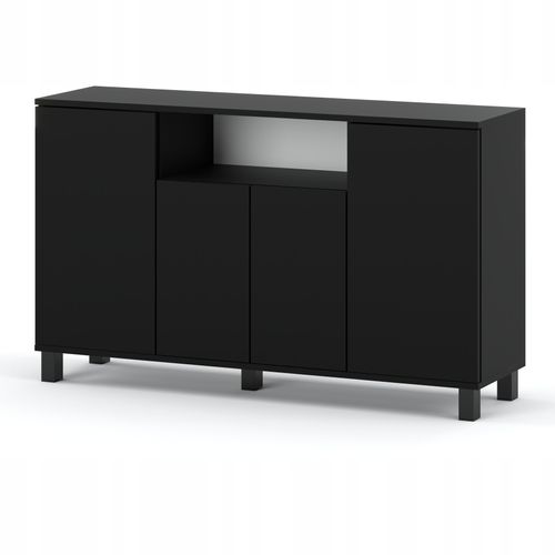 Grand Buffet 140cm  – Noir  – Meuble De Salon Spacieux Et Moderne- TV Loft