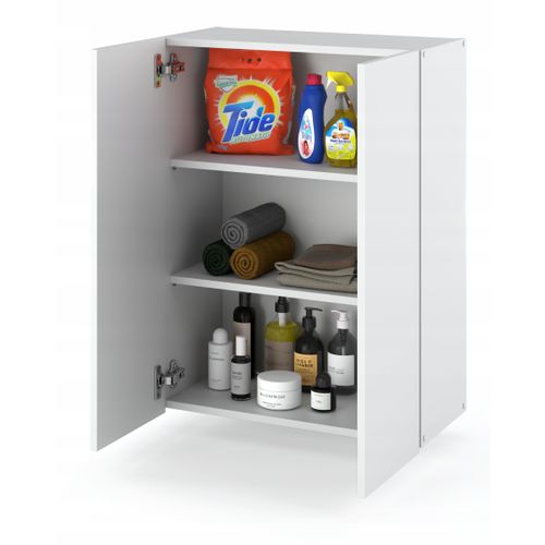 Armoire Murale 60 Cm – Meuble Haut Pour Salle De Bain - Blanc Brillant