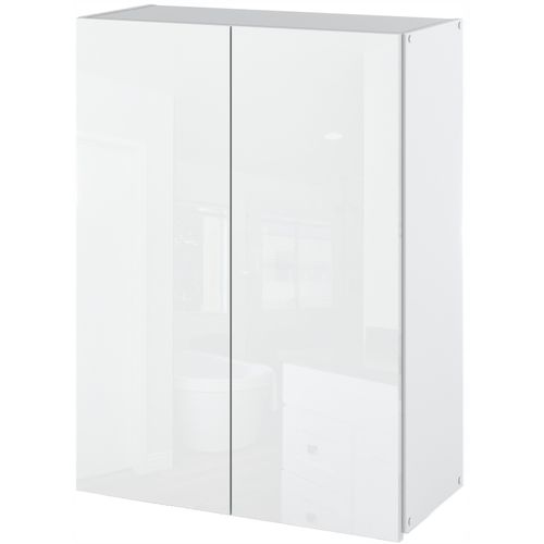 Armoire Murale 60 Cm – Meuble Haut Pour Salle De Bain - Blanc Brillant