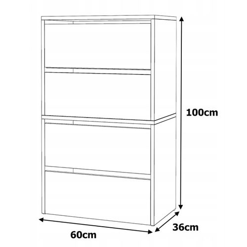 Meuble à Chaussures Blanc Brillant   60x30x100cm – Étagère De Rangement Entrée Style Loft