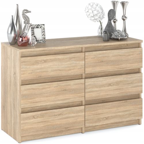 Commode Chêne Sonoma Avec 6 Tiroirs 100x71,5x33,5cm  Salon - Chambre -chifonnier