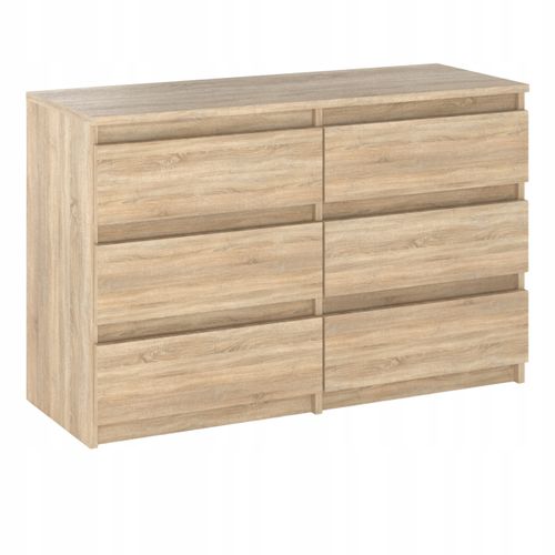 Commode Chêne Sonoma Avec 6 Tiroirs 100x71,5x33,5cm  Salon - Chambre -chifonnier