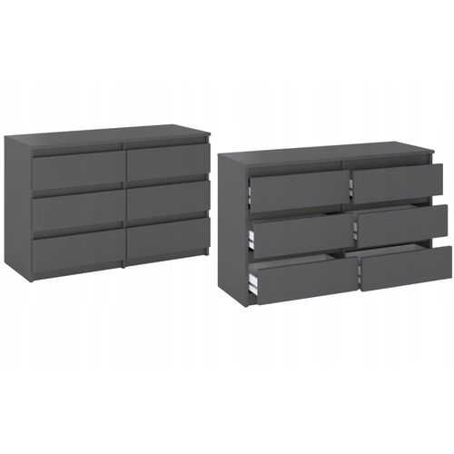 Commode 6 Tiroirs – Style Contemporain – Gris  – 100 x70x33,5 Cm