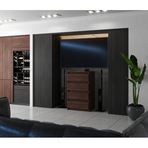 Commode à 4 Tiroirs 60 Cm - Chêne Wengé