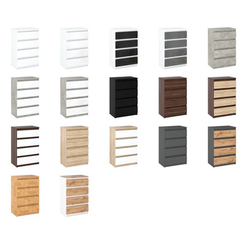 Commode Noire  Avec 4 Tiroirs 60 Cm -Armoire Pour Salon Ou Chambre