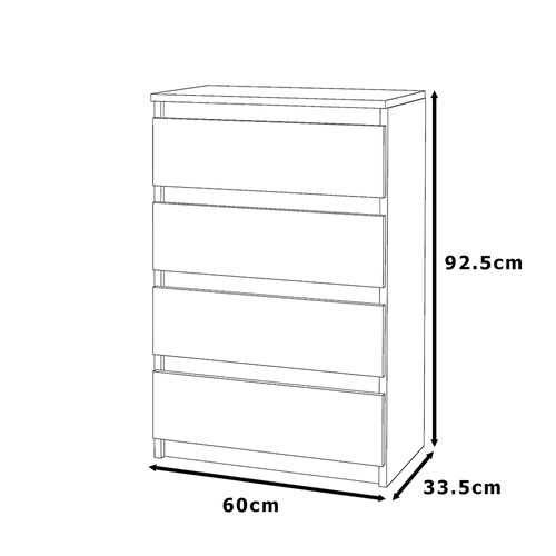 Commode Chêne Sonoma Avec 4 Tiroirs 60 Cm – Armoire Pour Salon Ou Chambre