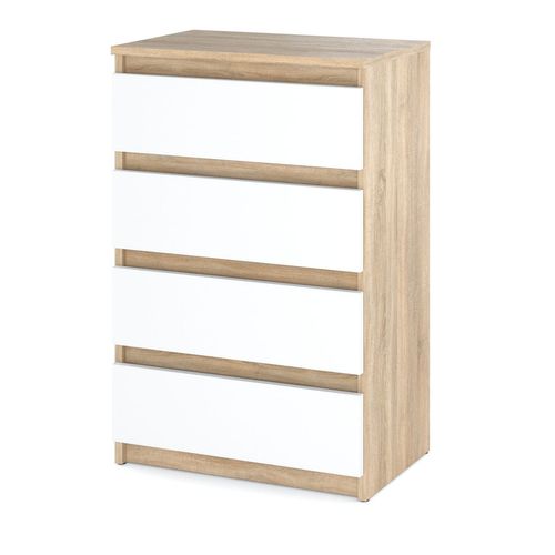Commode Avec 4 Tiroirs  60cm - Chêne Sonoma Blanc