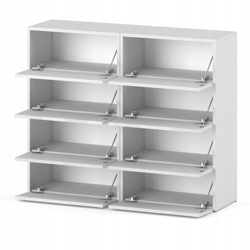 Grand Meuble à Chaussures 120x36x100 Cm Blanc Brillant  20paires– Haut Rangement Étagère Pour Entrée