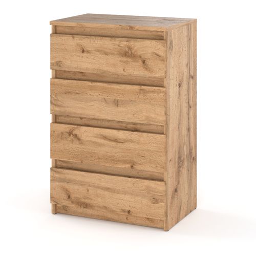 Commode à 4 Tiroirs En Chêne Wotan 60cm Salon Et Chambre à Coucher