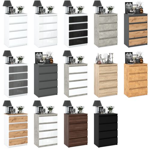 Commode à 4 Tiroirs En Chêne Wotan 60cm Salon Et Chambre à Coucher