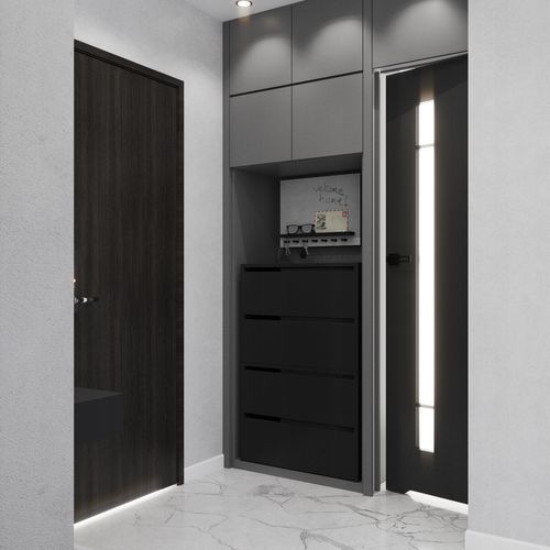 Meuble à Chaussures Noir 60x36x100cm – Étagère De Rangement Entrée Style Loft