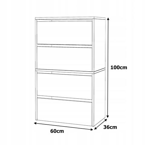 Meuble à Chaussures Chêne Wotan 60x36x100cm 10 Paires– Étagère De Rangement Entrée Style Loft