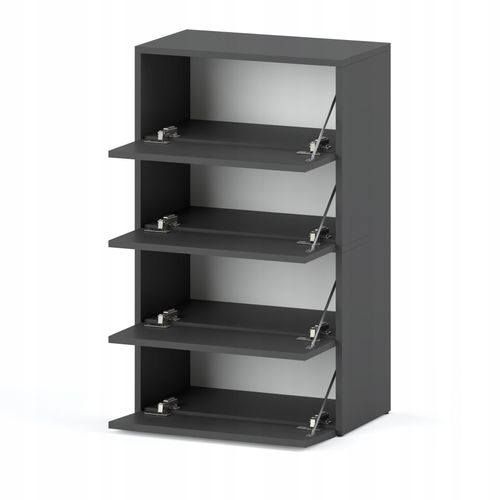 Meuble à Chaussures Gris 60x30x100cm -10 Paires – Étagère De Rangement Entrée Style Loft