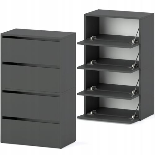 Meuble à Chaussures Gris 60x30x100cm -10 Paires – Étagère De Rangement Entrée Style Loft