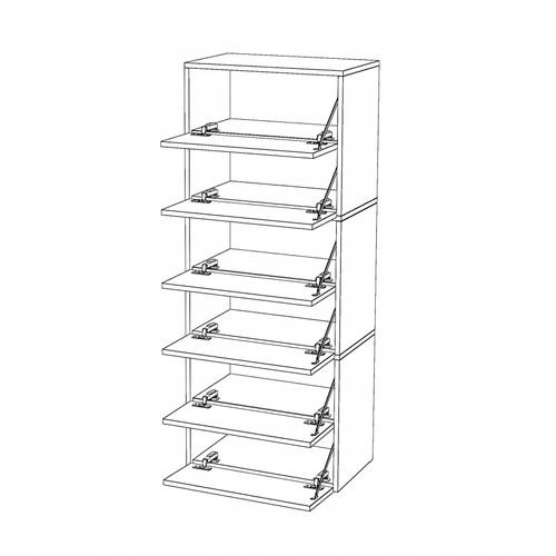 Meuble à Chaussures Étroit Noir 60x36x150cm – Étagère Rangement Entrée