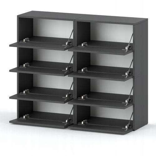 Grand Meuble à Chaussures 120x36x100 Cm Gris  20paires– Haut Rangement Étagère Pour Entrée