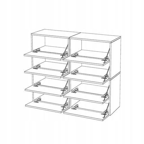 Grand Meuble à Chaussures 120x36x100 Cm Gris  20paires– Haut Rangement Étagère Pour Entrée