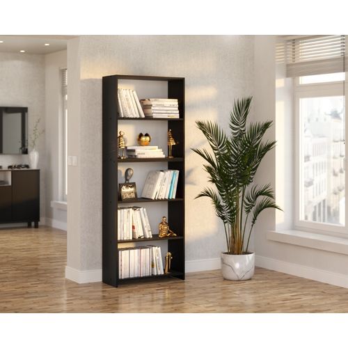 Bibliothèque -étagère Multifonction Noir 5 Niveaux 70x30x189cm