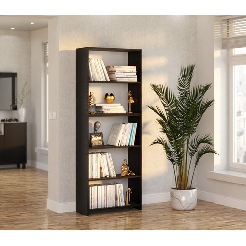 Bibliothèque -étagère Multifonction Noir 5 Niveaux 70x30x189cm