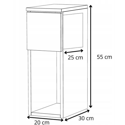 Table De Chevet Étroite Chêne Wotan 20 Cm Avec Tiroir, Style Loft, Table De Nuit Pour Chambre
