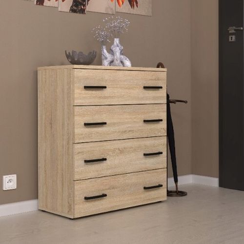 Armoire à Chaussures En Chêne Sonoma 71x82,9x35 Cm – Meuble De Rangement Avec 4 Étagères