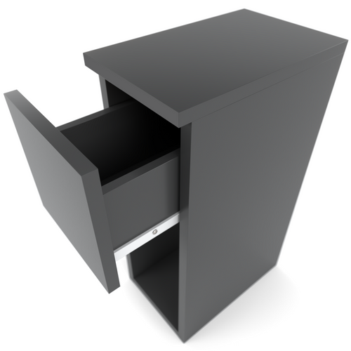 Table De Chevet Gris Mat 20 Cm – Table D’appoint Moderne Et Étroite Avec Tiroir