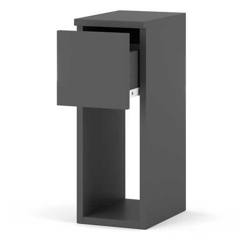 Table De Chevet Gris Mat 20 Cm – Table D’appoint Moderne Et Étroite Avec Tiroir