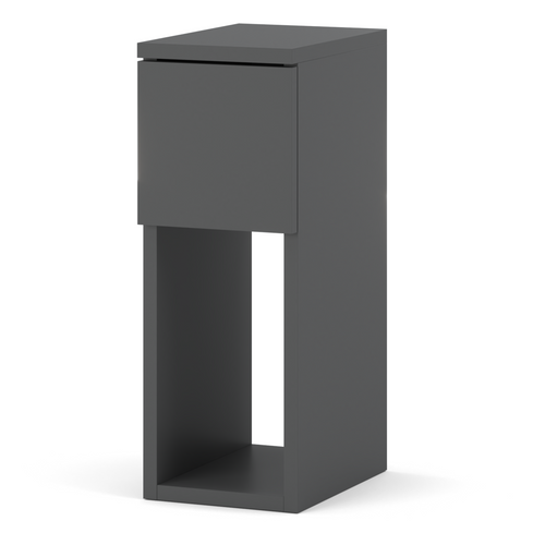 Table De Chevet Gris Mat 20 Cm – Table D’appoint Moderne Et Étroite Avec Tiroir