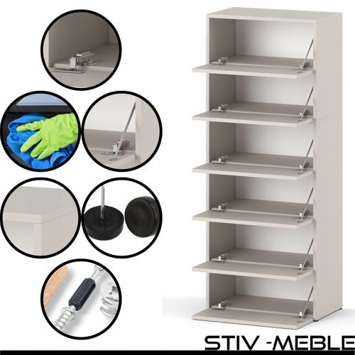 Meuble à Chaussures Étroit Cachemire 60x36x150cm 15paires – Étagère Rangement Entrée