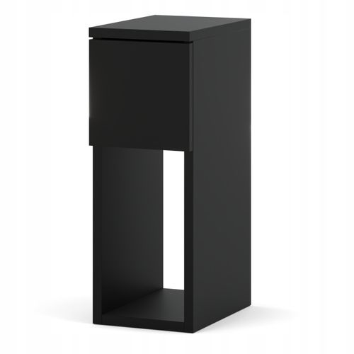 Table De Chevet Noire, Étroite 20 Cm, Table De Nuit Pour Chambre Compacte Loft