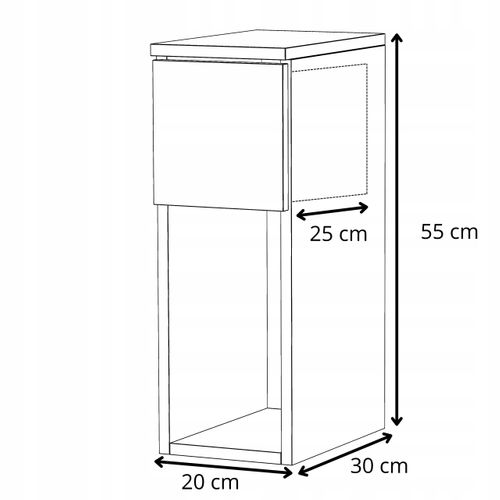 Table De Chevet Étroite 20 Cm Blanc Sonoma - Table De Nuit Pour Chambre Loft