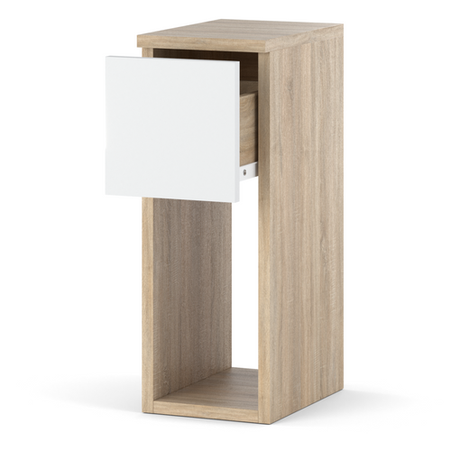 Table De Chevet Chêne Sonoma Et Blanc Mat 20 Cm – Table De Nuit Moderne Avec Tiroir