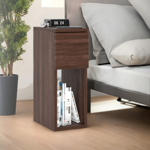 Table De Chevet Étroite 20 Cm Chêne Wengé - Table De Nuit Pour Chambre à Coucher