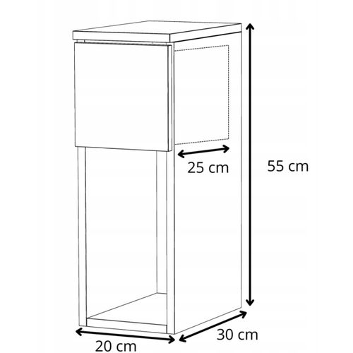 Table De Chevet Étroite 20 Cm Chêne Wengé - Table De Nuit Pour Chambre à Coucher