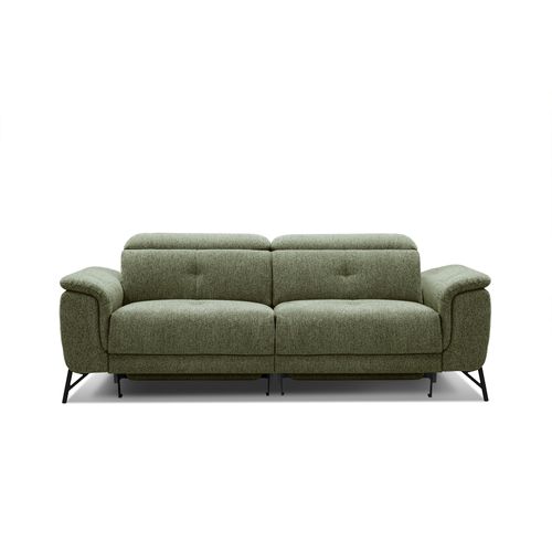 Canapé Droit 3 Places Avec 2 Relaxe Électriques Avena, Tissu Vert