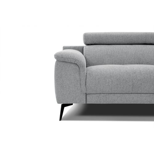 Canapé Droit Fiero 3 Places XXL Tissu Gris Clair