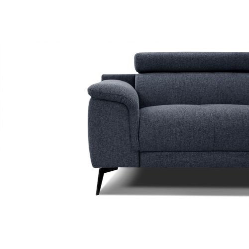 Canapé Droit Fiero 3 Places XXL Tissu Bleu Foncé