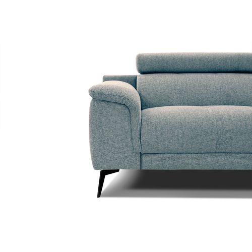 Canapé Droit Fiero 3 Places XXL Tissu Bleu Clair