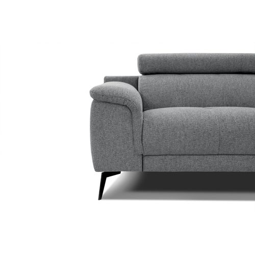 Canapé Droit Fiero 3 Places XXL Tissu Gris