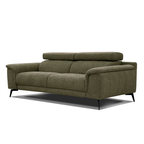 Canapé Droit Fiero 3 Places XXL Tissu Vert
