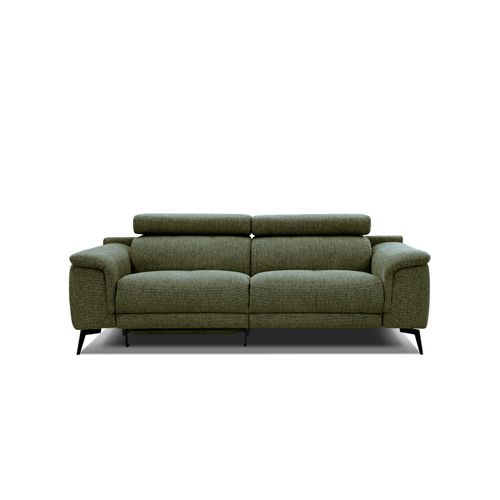 Canapé Droit Fiero 3 Places Avec Un Relax Électrique Côté Gauche Tissu Vert